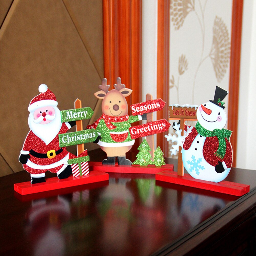 1Pcs Kerst Decoratie Kerstman Sneeuwpop Desktop Decoratie