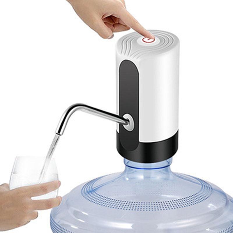 Usb automatisk elektrisk vandpumpe smart vanddispenser pumpe vandtryk enhed til gallon drikkeflaske tønde bærbar: Type 2 hvid
