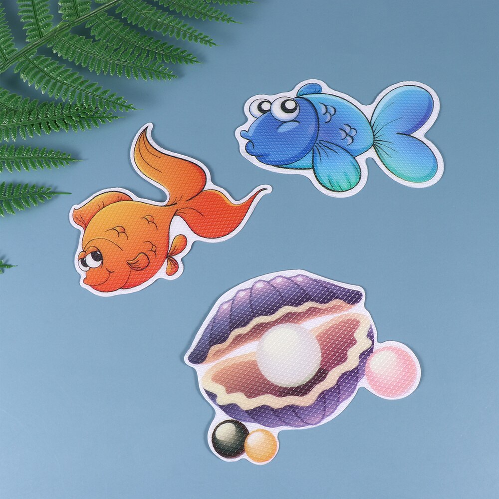 20pcs Marine Cartoon Stickers Cartoon Bathtub Stickers Slip Prevention Decals Self-adhesive Tub Pasters