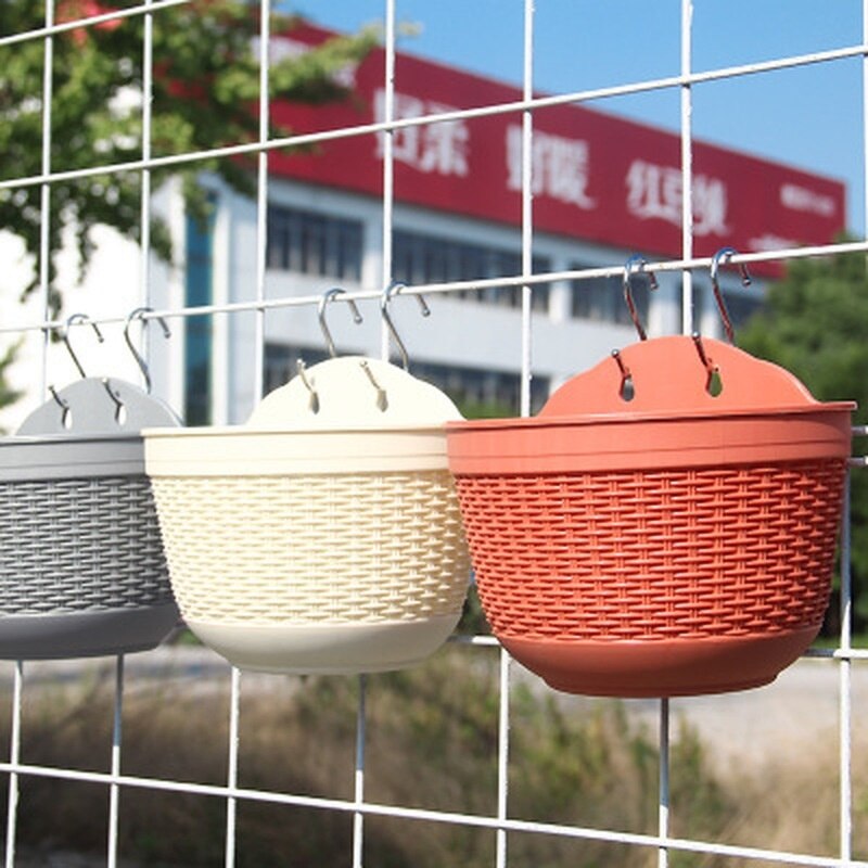 Taklit Rattan dokuma yaratıcı çiçek saksısı bahçe saksı saksı duvara