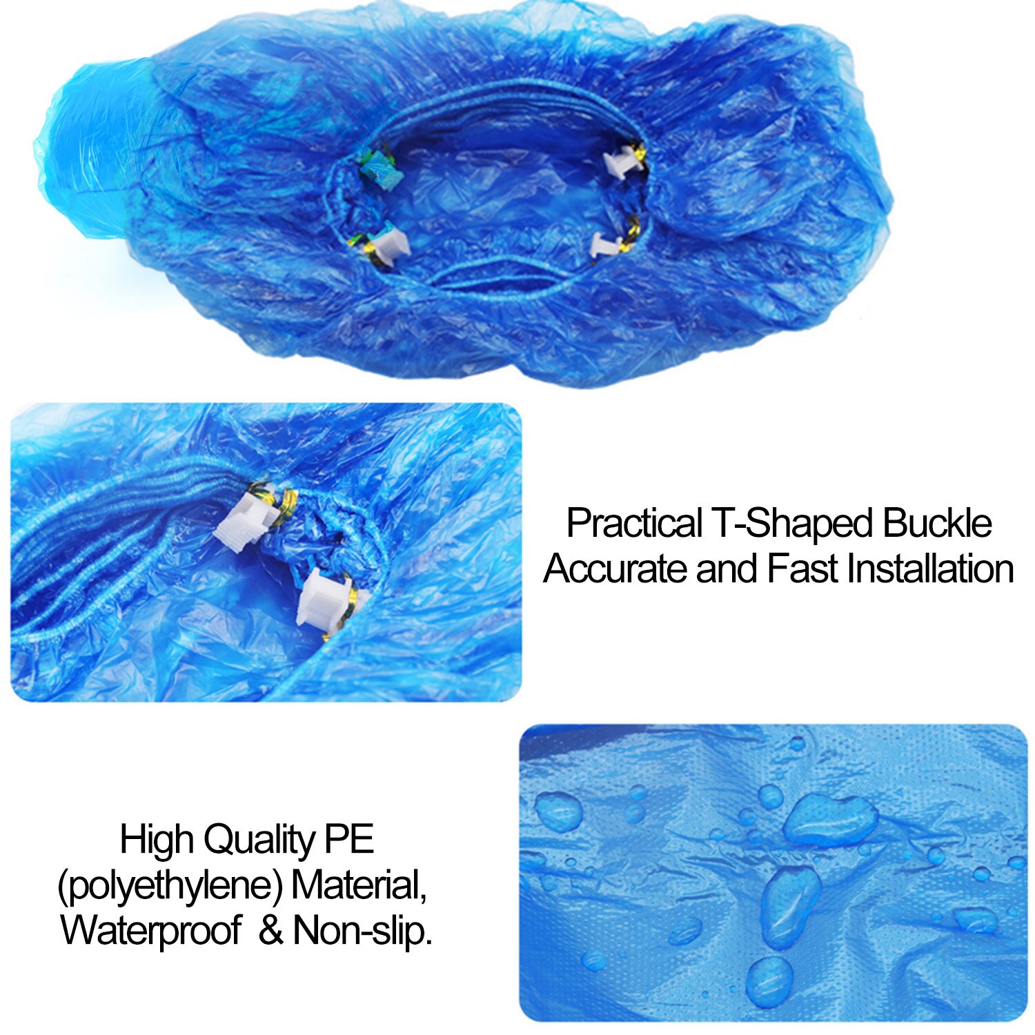 100 Stuks Wegwerp Plastic Overschoenen Waterdichte Antislip Voet Covers Voor Automatische Schoen Dispenser Machine T Gesp