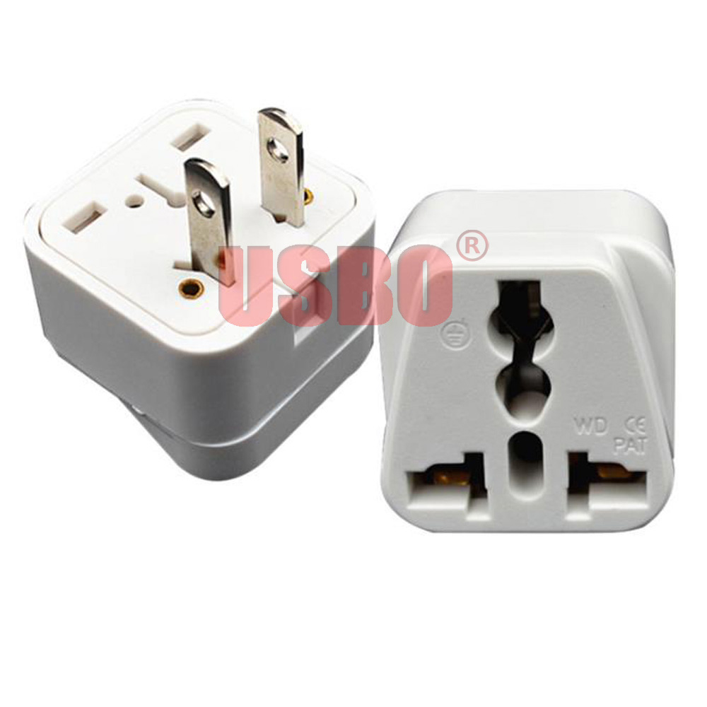 Universal Black White 10A 250V USA Canada Japan Taiwan Mexico Philippines Vietnam 2 pin travel adaptor plug socket converter