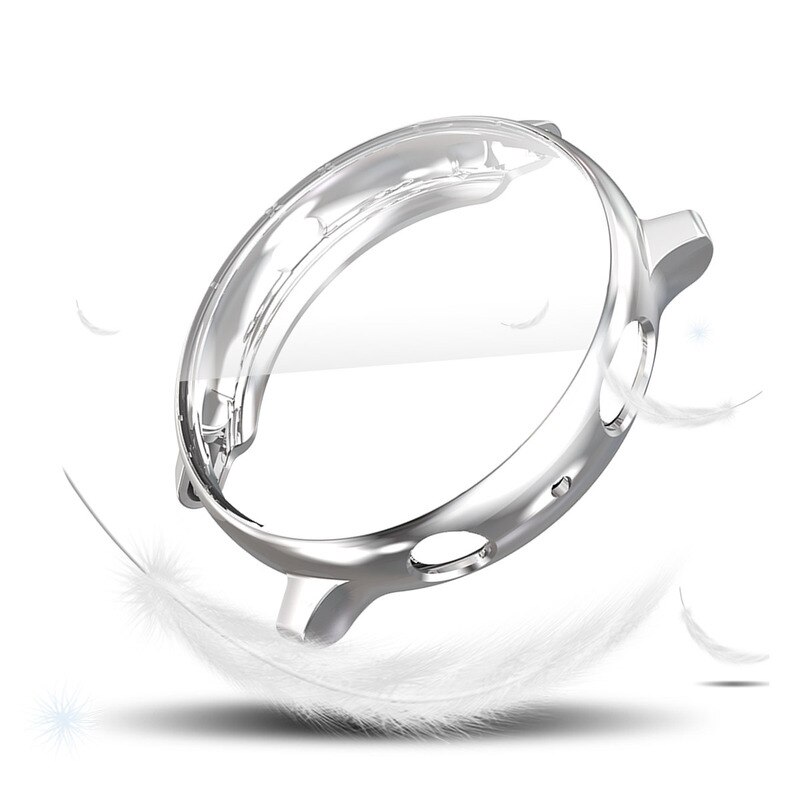 Beschermhoes Voor Samsung Galaxy Horloge Actieve 2 44Mm/40Mm Bumper Protector Hd Volledige Dekking Screen Bescherming case: Silver