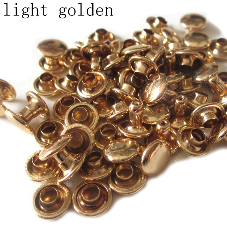 Leather Rivets Kit 100 Sets Double Cap Brass Rivets Studs