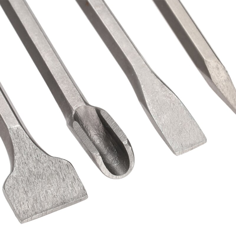 7 pièces Sds Plus burin ensemble Point rainure Gouge ciseaux plats électrique marteau burin béton/brique/mur/tuile rainurage