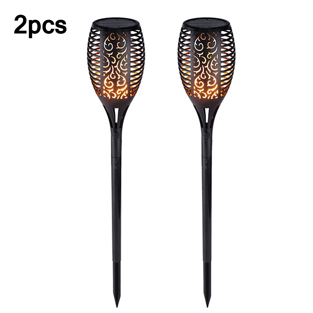 LED Solar Flame Lights Outdoor IP65 Waterproof Garden Light Flickering Flame Torches Lamp For Courtyard Garden Balcony: 2pcs