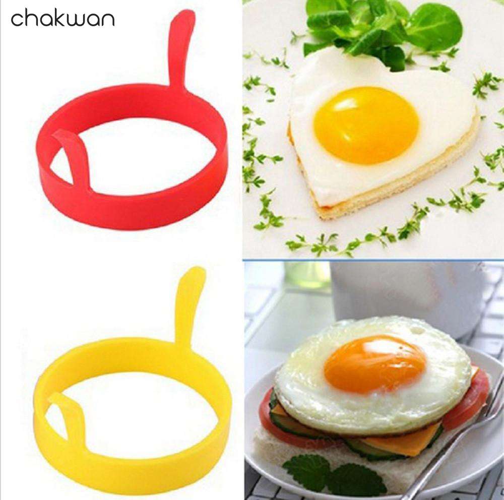 4 stk silikone runde ægringe pandekageform ring m håndtag nonstick stegt stegekomfur æggering form