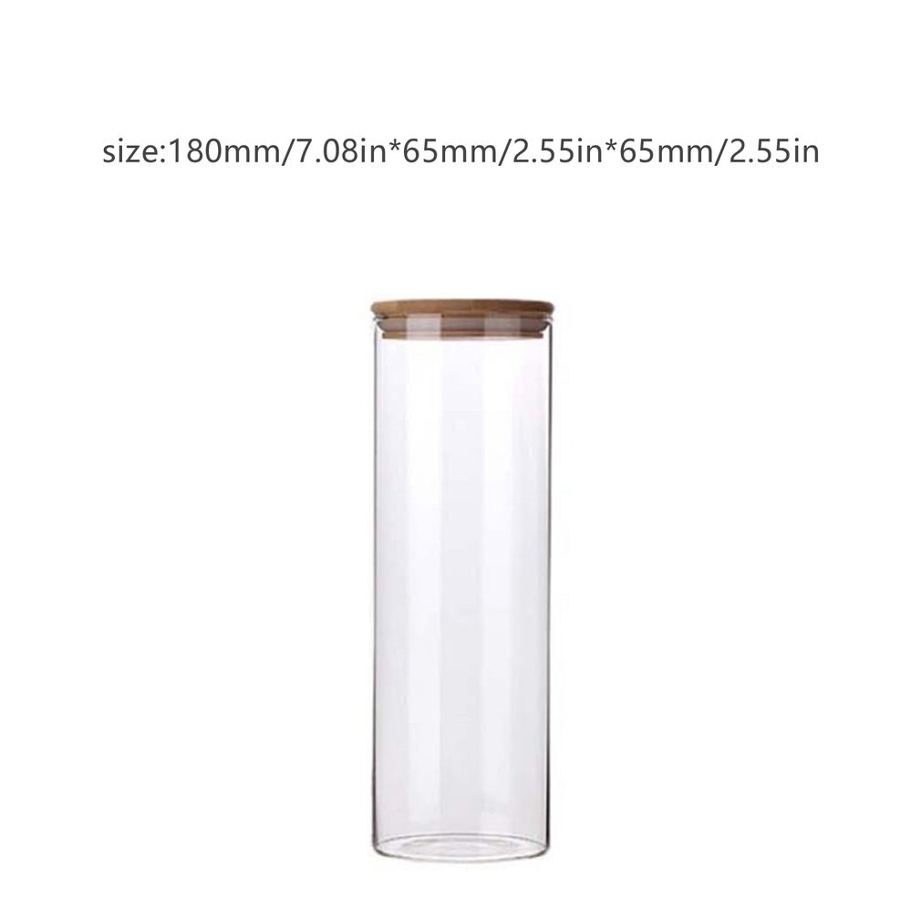 High Borosilicate Glass Airtight Jars Straight Tea Cans Dried Fruit Snacks Storage Bottles Candy Storage Jars: Light Grey