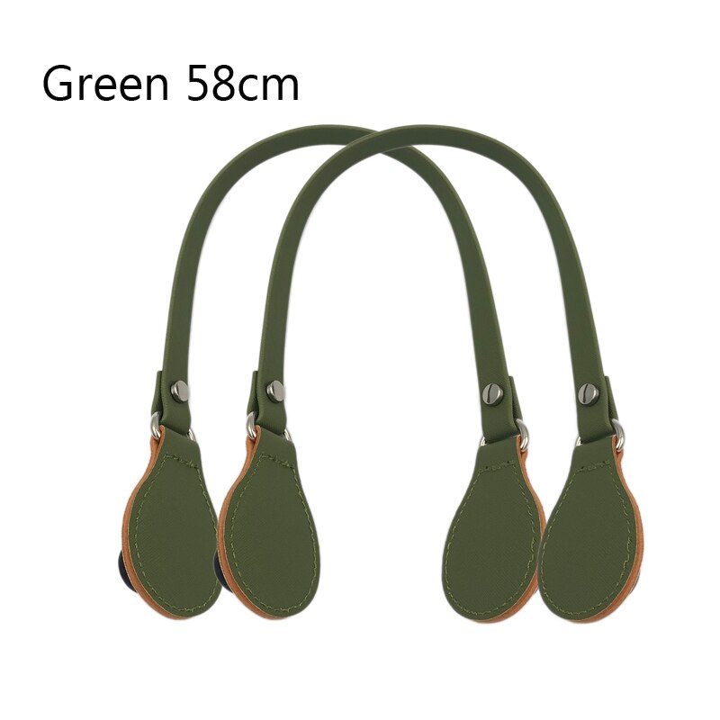 Flat Handles with End for Obag handbag Faux Leather Handle Removable End for O Bag OCHIC handbags: Navy Green 58cm