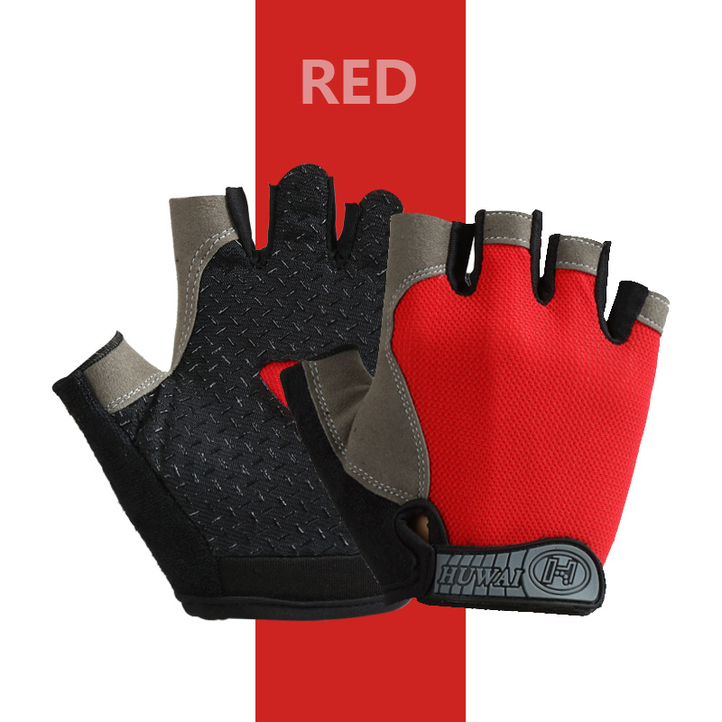 Ademend Half Vinger Gym Halters Handschoenen Mannen Vrouwen Bodybuilding Crossfit Oefening Sport Handschoenen Voor Fietsen Fiets Anti Slip: Chocolade / XL