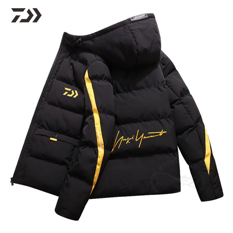 Hommes vêtements de pêche hiver épais thermique Patchwork vêtements veste de pêche hommes lettre en plein air randonnée coton manteau costume de pêche