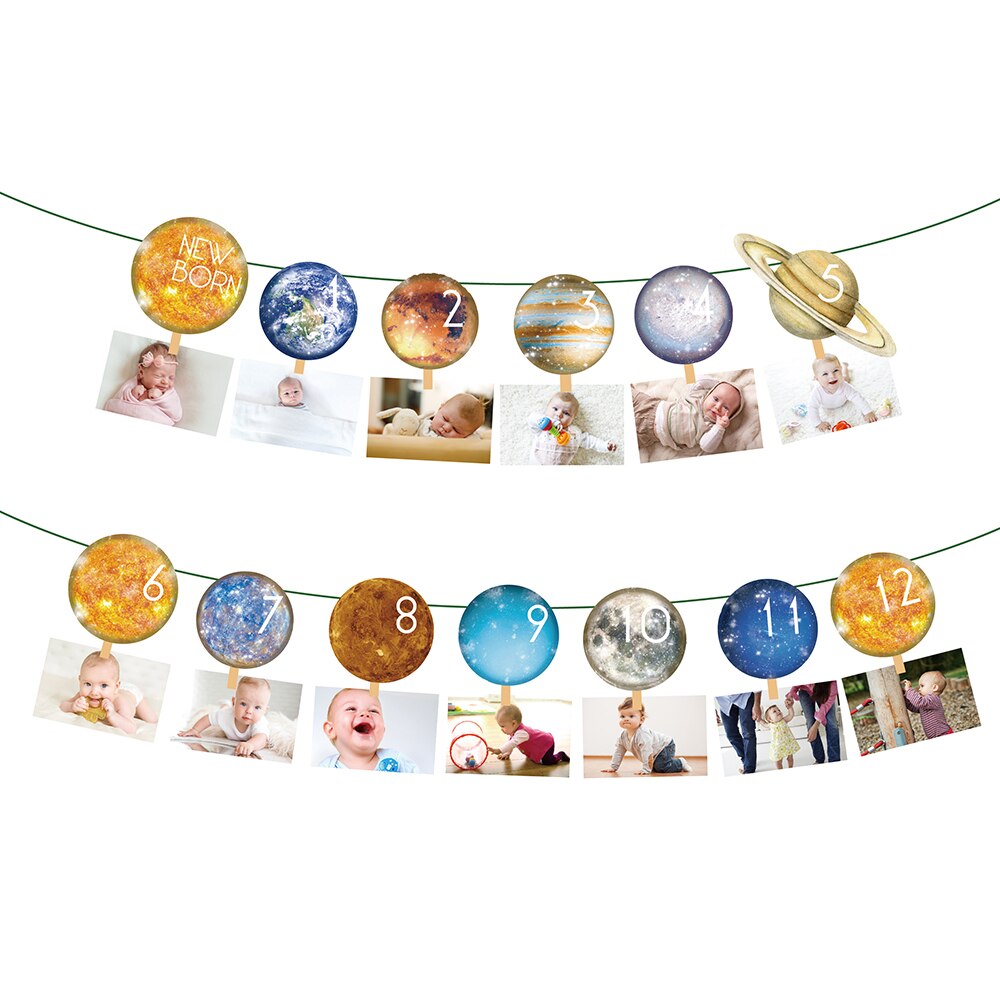 Universe Outer Space Astronaut Rocket Galaxy Theme Paper Photobooth Props Boy Planet Baby Shower Birthday Party Decorations: BA198