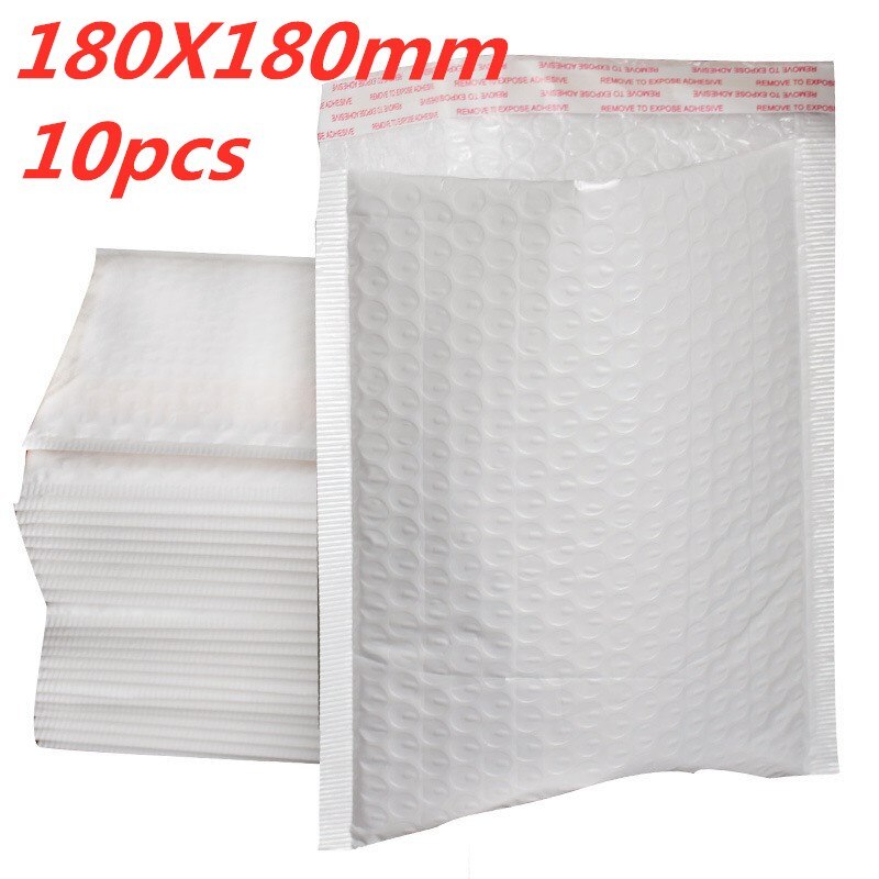 10 PCS/Lot 180*180mm White Foam Envelope Bag Different Specifications Mailers Padded Envelope With Bubble Mailing: Default Title
