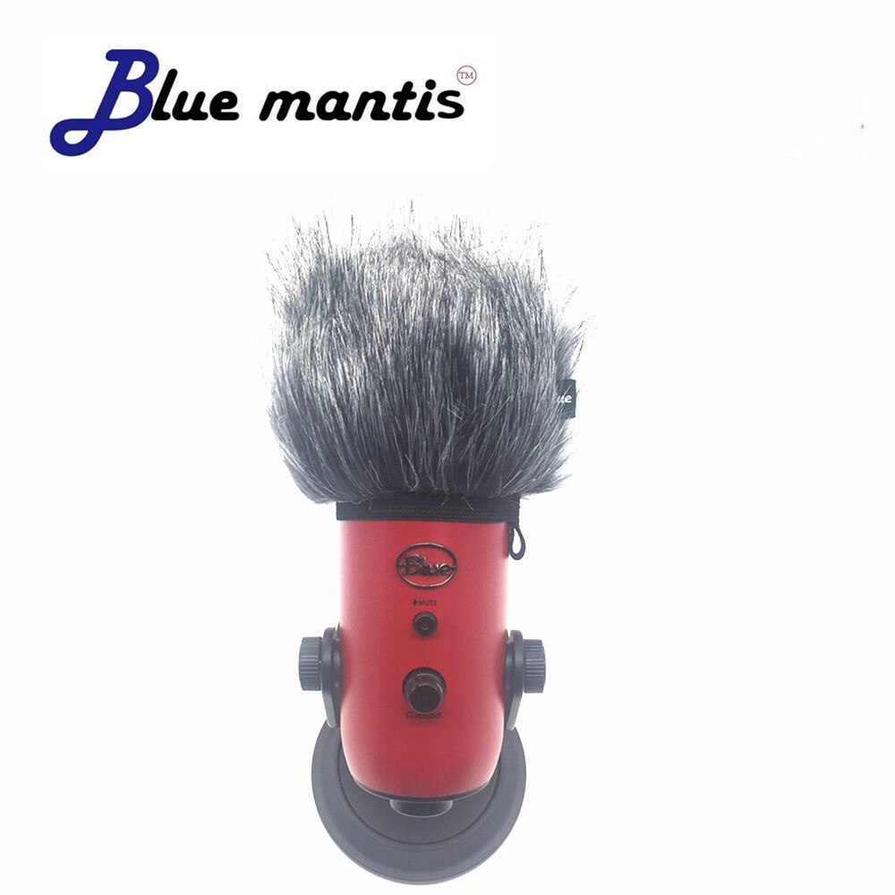 Deat Kat Blauw Mantis Hoge Quanlity Outdoor Kunstmatige Bont Wind Microfoon Cover Muff Voorruit Shield Voor Blauw Yeti Spons Deksel
