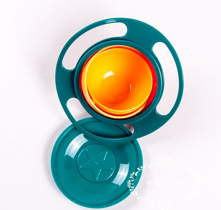Service Plate Tray Solid Feeding Baby Feeding Learning Dishes Bowl Dinnerware For Kids Eating Training Gyro Bowl: Blue Dishes