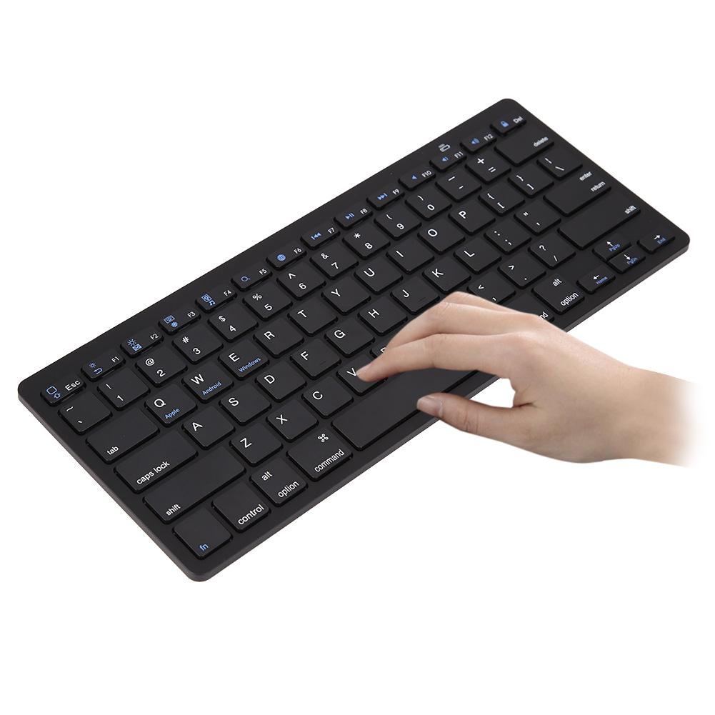 Wireless Gaming Keyboard Computer Game Universal Bluetooth Keyboard for Spanish German Russian French Korean Arabic: English black