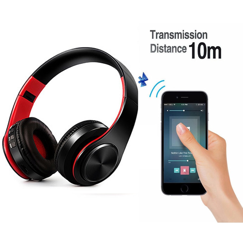 Wireless Earphones Stereo Wireless Bluetooth Headset Portable Cordless Headphone support FM Radio TF Card with MIC for Phone