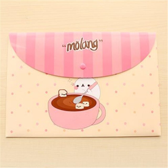 Florala4 File Folder Document Filling Bag Pvc Waterproof Stationery Bag School Office Supplies Bill Data Storage: Pink-2