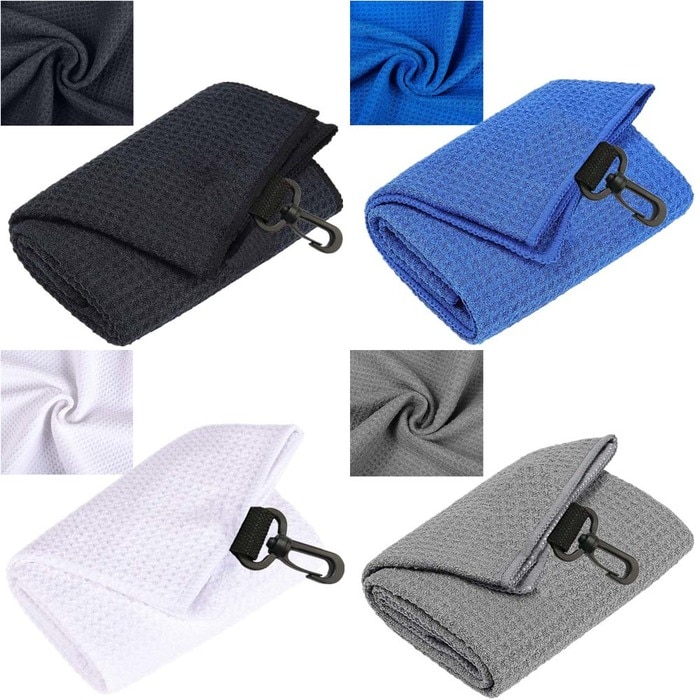 Tredobbelt golfvaffel mikrofiber golfhåndklæder med krog til golfposer klip 24 x 16 tommer rengøringshåndklæde klubber bolde renere mænd kvinder