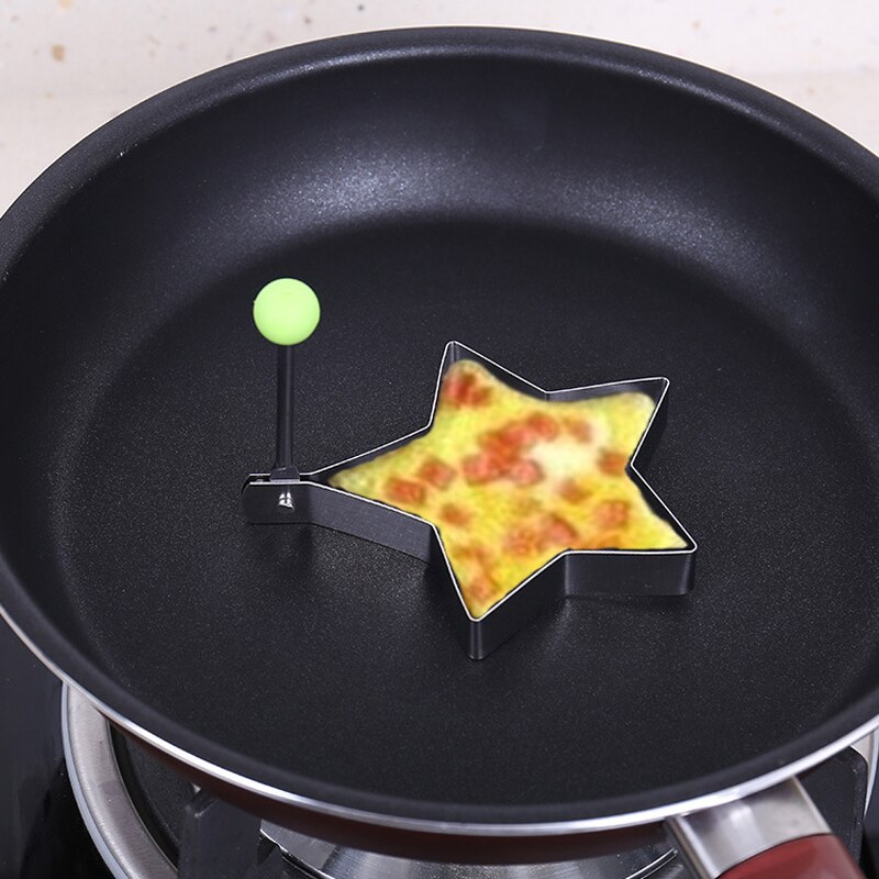 Moule à Omelette en acier inoxydable | Bricolage, anneaux d'œufs à frire, coeur rond à fleurs, étoile à souris en forme de souris, outils de cuisine