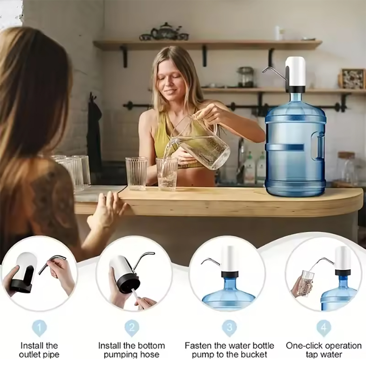 Kompakt bærbar vannpumpe - plug and play nedsenkbar pumpe for enkel vannfjerning og -overføring