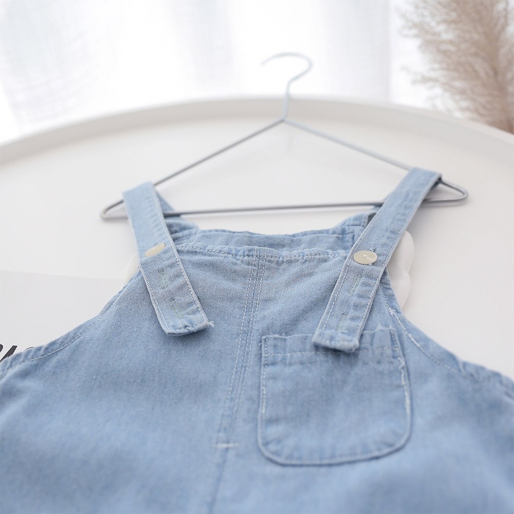 Halilo Bambini Tuta Per Le Ragazze Del Fumetto Blu Del Denim Del Bambino Della Ragazza Della Tuta di Estate Dei Bambini Dei Vestiti Poco Ragazze Dei Jeans Dei Camici