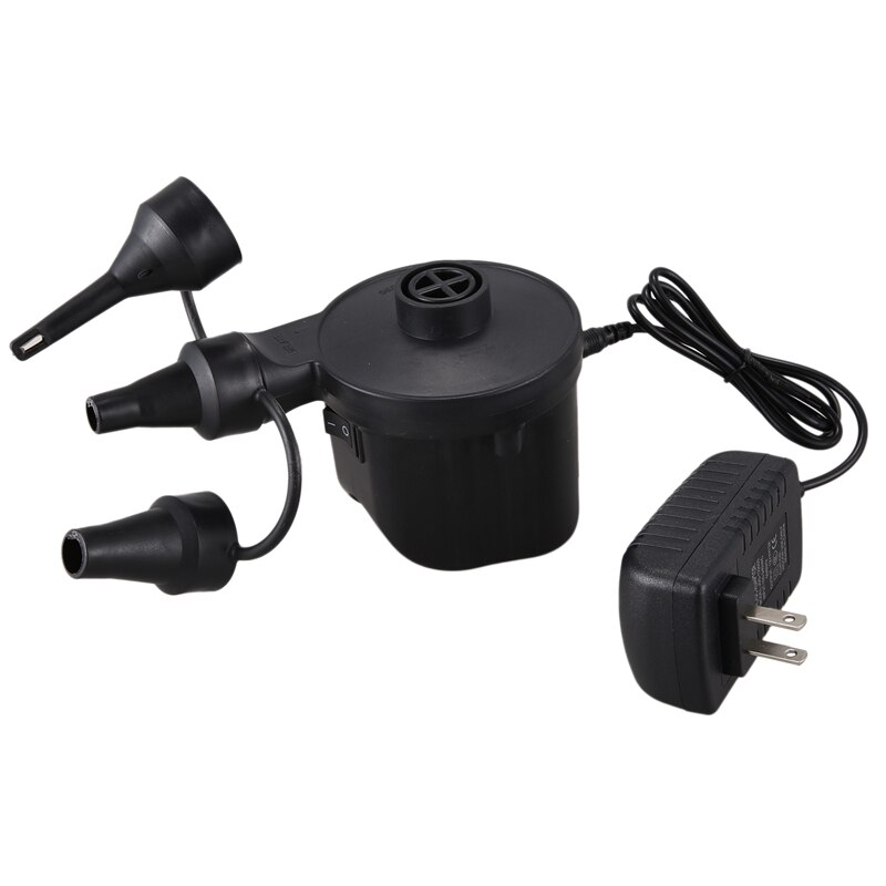 Hurtigfyllende elektrisk luftpumpe, bærbar oppblåser og deflatorpumpe med dyser for bassengfløter raft toy us plug: Default Title