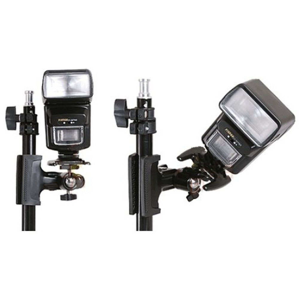 Universal Photography Light Stand Clip Camera Holder Metal Grip Clamp Mount with Standard Ball Head 1/4 Screw For Studio Camera