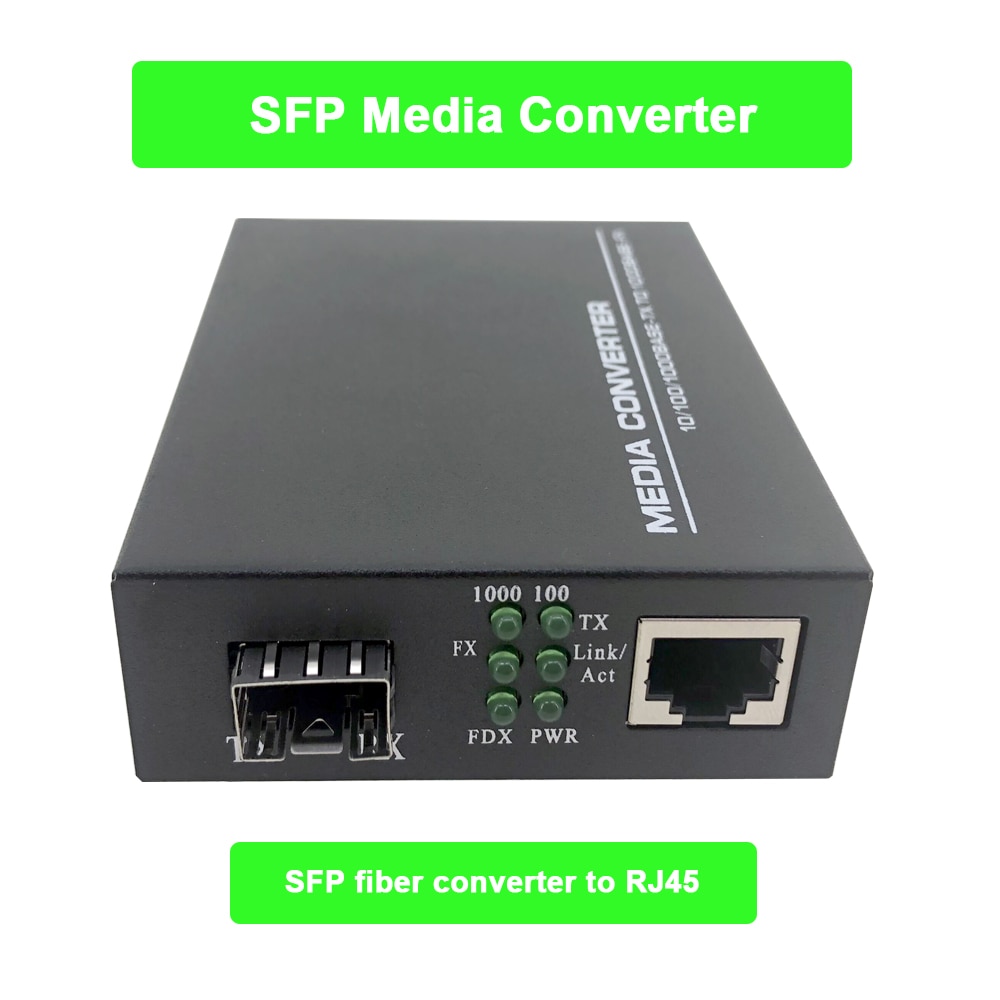 SFP Fiber Medien Konverter zu RJ45 Gigabit Medien Konverter SFP 10/100/100 0 M Ethernet Konverter Transceiver faser optische schalter