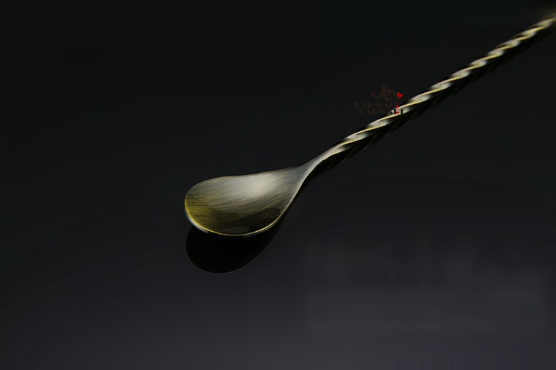 Edelstahl Cocktail Bar Löffel Bronze- Mischen Spirale aufbringen Bar Teadrop Löffel Rühren Löffel Bar Werkzeug Barmann Werkzeuge 40cm