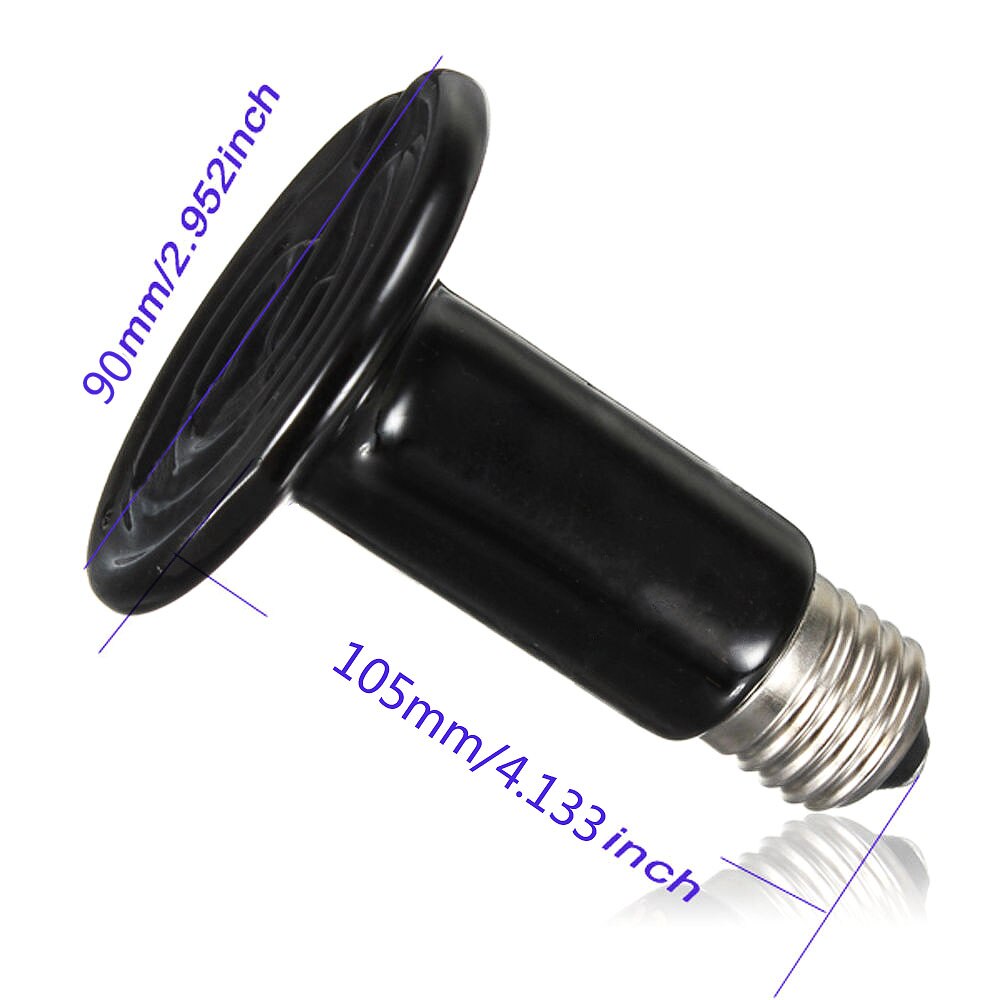 Heating Lamp Infrared Emitter Ceramic Heated Bulb 220V For Pet Reptile 25W-200W 90MM*105MM