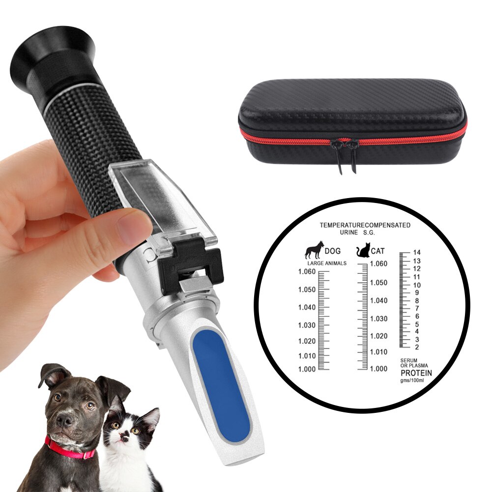 Hand held Pet clinical refractometer Dogs and Cats veterinarians 2-14g/dl refractometer ZGRC-300ATC