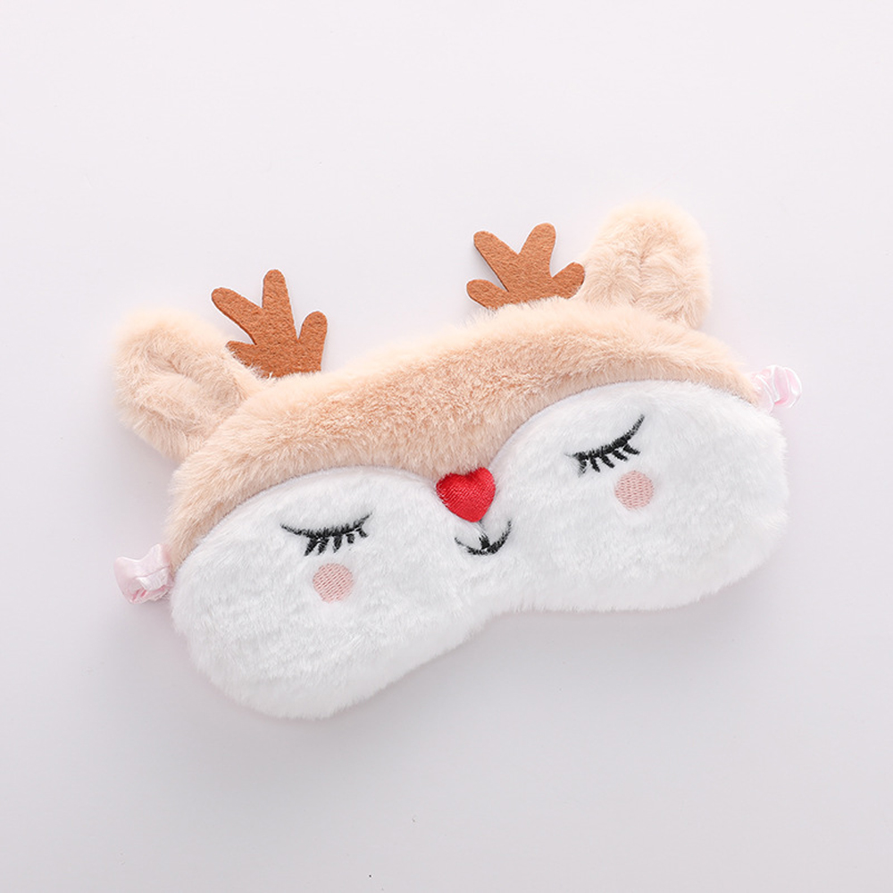 Bonita mascarilla para dormir, vendaje para ojos, cubierta con venda para los ojos de felpa, sueño para dormir para niñas y mujeres, parche ocular de noche para animales, siesta, relajación, cuidado de la salud