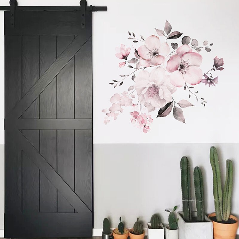 Duża różowa piwonia ściana kwiatów naklejki romantyczne kwiaty dekoracyjne robić sypialni salon DIY naklejki ścienne winylowe