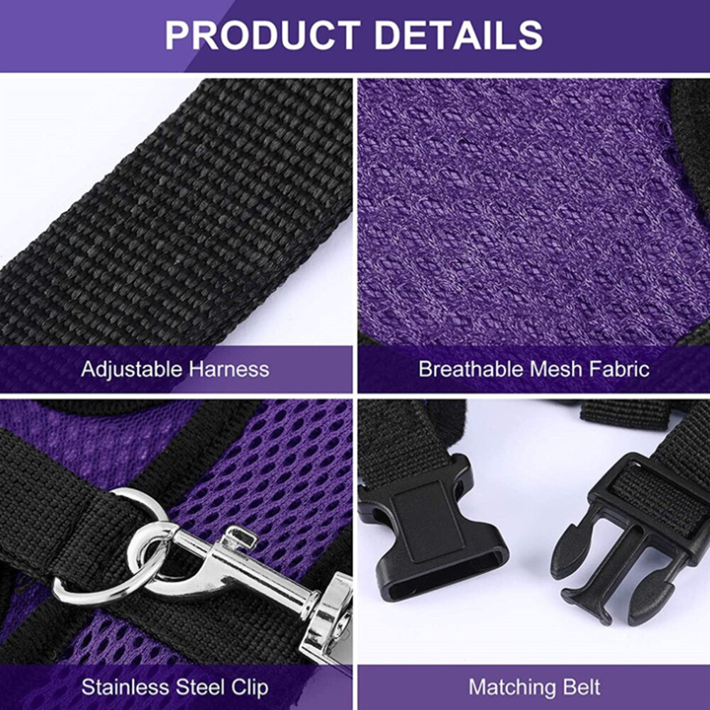 Breathable Mesh Chicken Duck Vest Leashes Poultry Hen Pet Harness With Matching Training for Walking Duck Goose Hen Rooster