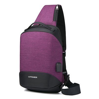 Mannen Borst Bag Pack Waterdichte Reizen Sport Cross Body Schouder Sling Borst Bag Bergbeklimmen Mobiele Telefoon Bag Taille Packs: purple