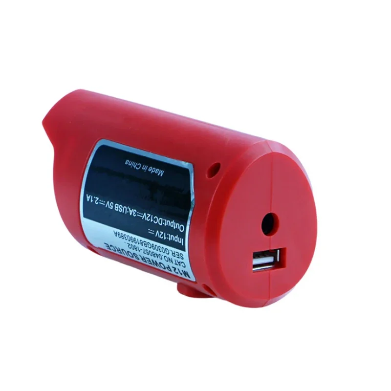Removable Power with 2.1A USB Port and DC 12V for Milwaukee 12V Lithium Ion Battery Charger Adapter N12Charger USB Power Adapter: Default Title