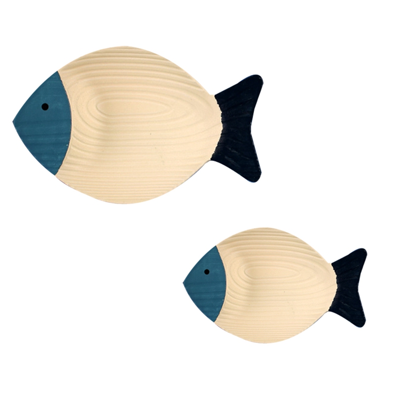 Placa de madera en forma de pez, decoración de pared, colgante de estilo mediterráneo, hecha a mano escultura de madera, artesanía: Granate