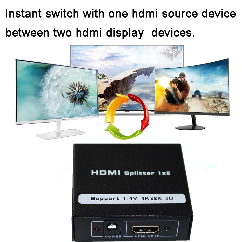 HDMI Switch Switcher 1X2 1X4 Dual Display 4K HDMI Splitter Full HD 1080p Video voor HDTV DVD PS3 Xbox