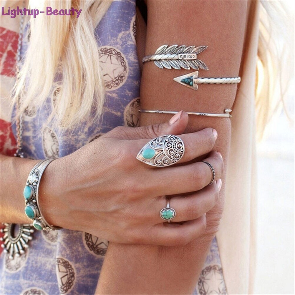 1 PC Adjustable Vintage Arrow Open Bangle Bohemian Ethnic Upper Arm Bracelet Arm Cuff Armlet Arm Cuff