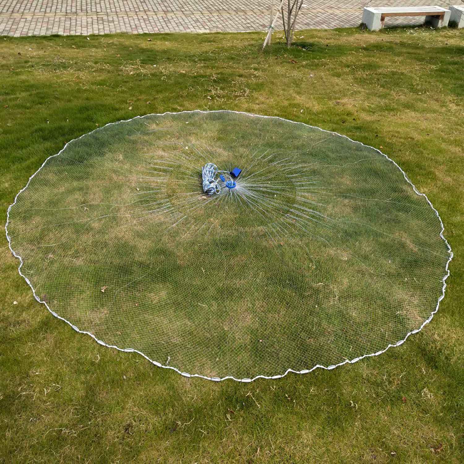 Fiske kastenett med tunge vekter av ekte bly håndlaget amerikansk saltvann for agnfelle fisk 4 ft radius , 3/8 inc.