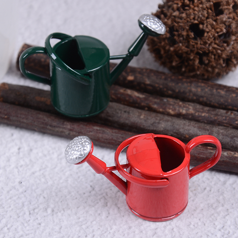 1/12 Poppenhuis Metalen Gieter Tuin Miniatuur Decoratie Voor Kinderen Kids Poppen Acces Miniatuur Meubels
