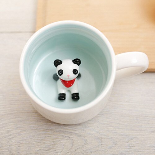 400ml Cute Animal Ceramic Mugs Cartoon Coffee Milk Tea Breakfast Cup Novelty Mugs: Panda