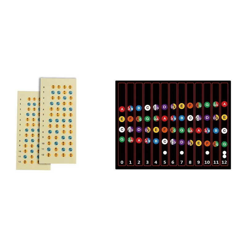 12PCS Ukulele Fretboard Stickers Chord Fret Stickers Note Sticker Finger Guide For Ukulele Beginner: Default Title