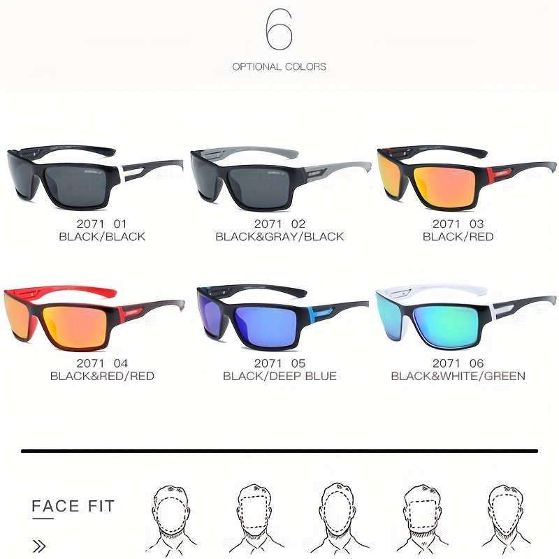DUBERY gepolariseerde UV400-beschermingszonnebril voor heren en dames, 6 kleuren, model 2071