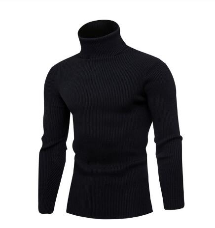 Herre varm rullekrave sweater mænd hombre tyk strik herre sweatere afslappet stram herre sweater dobbelt krave toppe pull