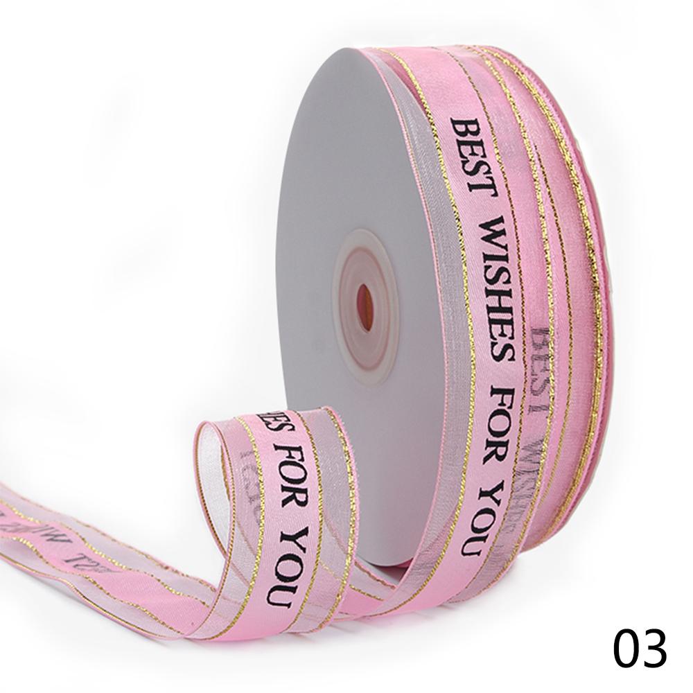 Rubans en Polyester pour décoration de gâteau d'anniversaire, 25mm, décoration de carte de noël pour fête de mariage, bricolage fait à la main, emballage de , rubans décoratifs: Pink 02