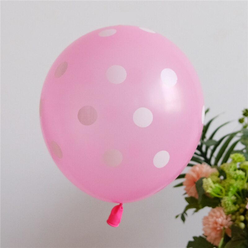 10pcs 12 Inch Colorful Wedding Valetines Day Agate Marble Wave Point Balloons Birthday Decoration Happy Year Decor: Wave point pink