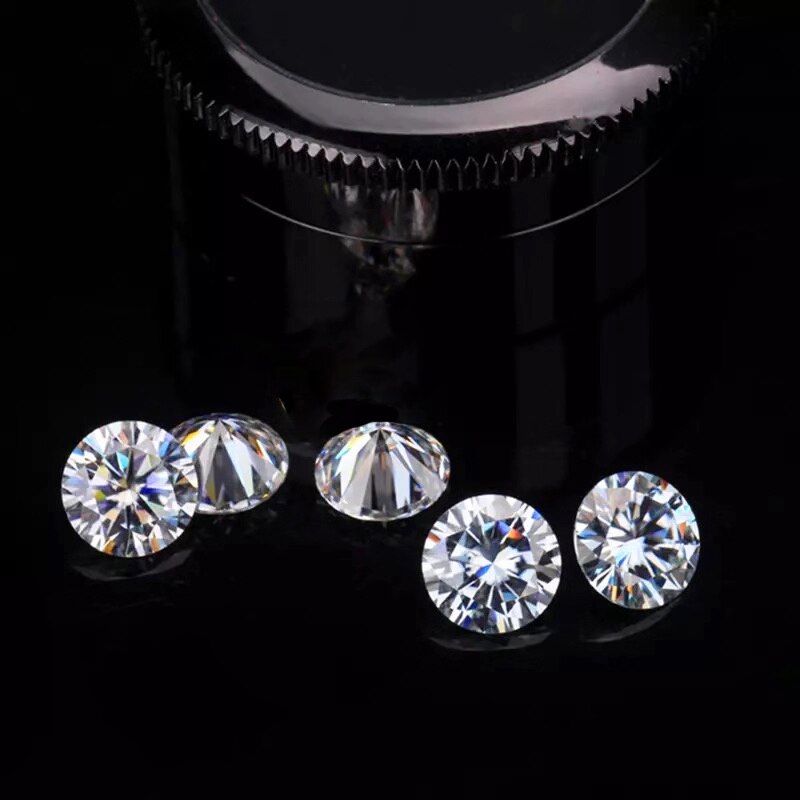 5Pcs 5Mm Gh Kleur Brilliant Ronde Cut Moissanite 0.5ct Steen VVS1 Losse Moissanite Ring Materiaal Voor Vrouwen