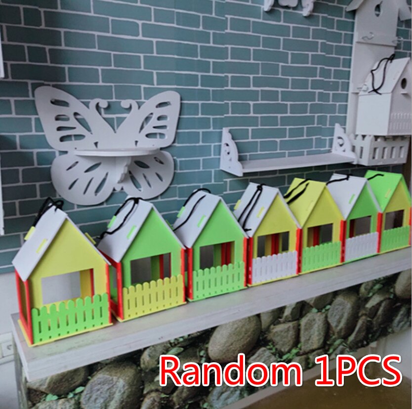 Bird House Wooden Ventilation Bird nest Entertainment in Backyard Birdhouse Garden decorations bird cage decoration bird bed: Default Title